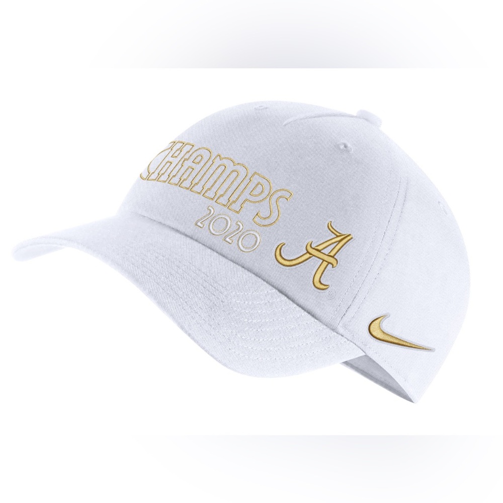 Nike Alabama 'Crimson Tide' NCAA White Gold Football 2020 National Champions Hat